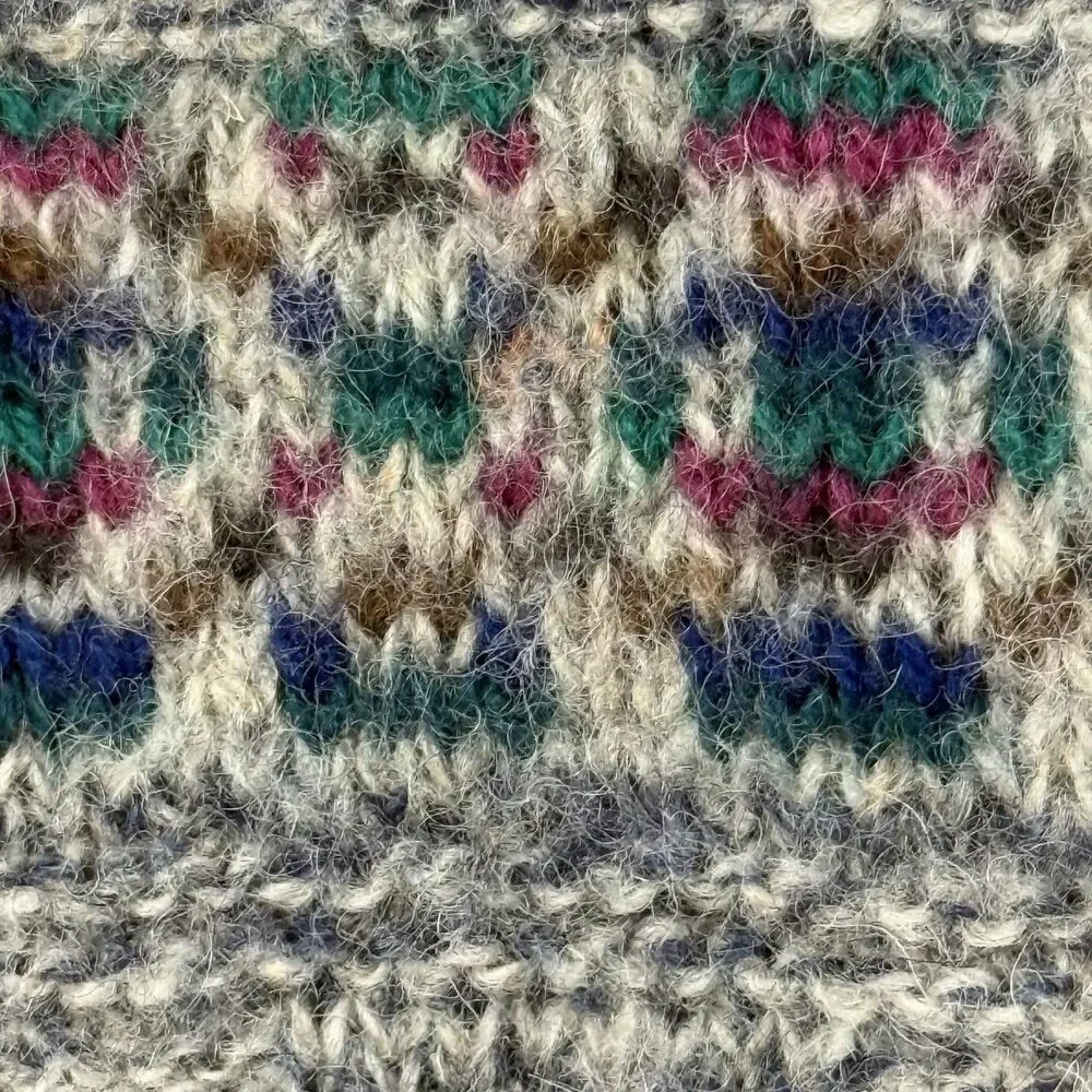 Vintage I'm A Plum Wool Sweater Men 2X Gray Crew Minnesota USA Fair Isle